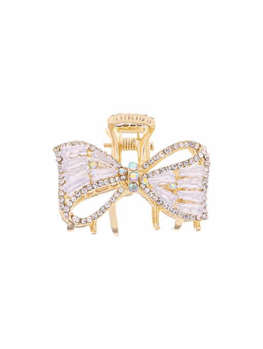 Цена за 6 шт. Крабик для волос «Дороти», бантик, 4 см, золото