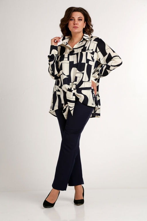 Костюм AMORI 8026 тёмно-синий/молочно-синий  фото 2