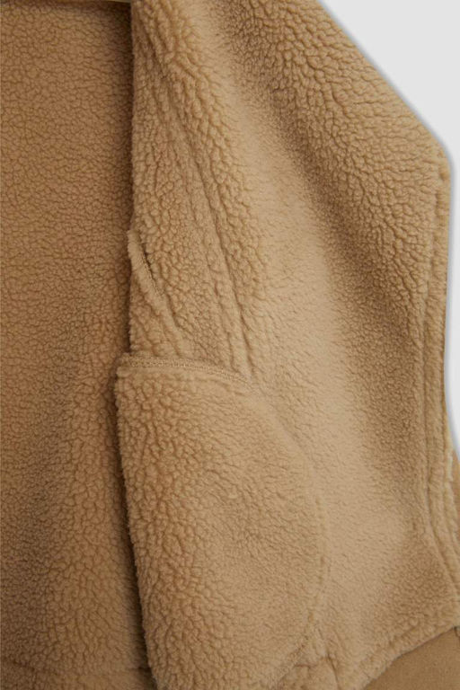 Куртка для девочки с воротником и плюшевой подкладкой - Defacto фото 9