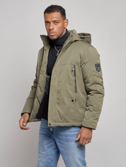 Куртка мужская зимняя с капюшоном спортивная великан цвета хаки 8332Kh - Wonderrman фото 9