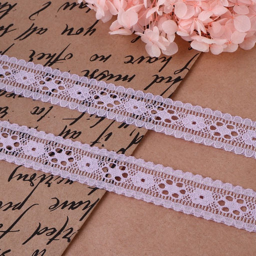 Цена за 3 шт. Кружево капроновое, 22 мм, 10±1 м, сиреневое