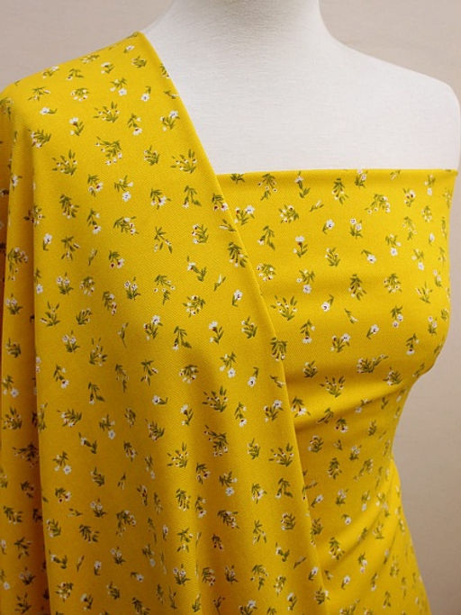 Плательная вискоза Весенние букетики цв.светлый шафран, СОРТ2, ш.1.45м, вискоза-100%, 135гр/м.кв - Купава фото 3