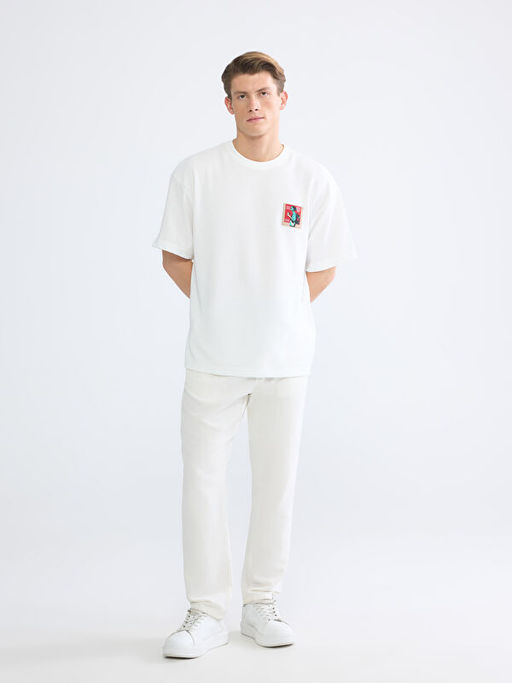 Bisiklet Yaka Nak??l? Penye Erkek Ti??rt