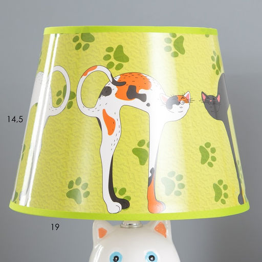 Настольная лампа с абажуром RISALUX «Котенок», Е14, 15 Вт, белый, 20×20×32 см