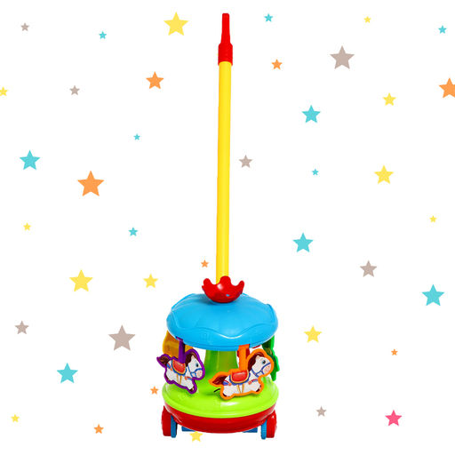 Каталка на палочке «Звонкая карусель», крутится, звенит