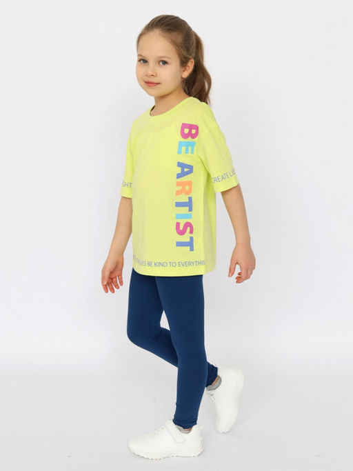 CRB wear/CSJG 63756-36-394 Футболка для девочки,лайм/Ex.Cherubino  фото 3