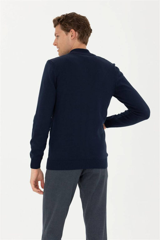 Мужской темно-синий базовый трикотажный кардиган - U.s. polo assn фото 5