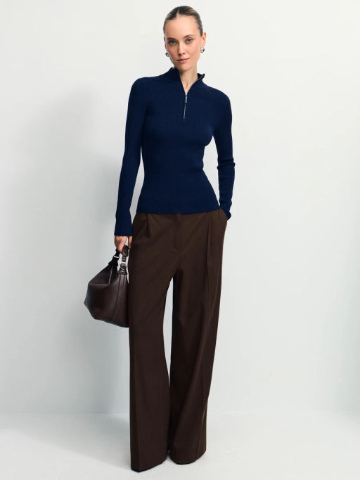 Джемпер в рубчик с молнией / Zarina  фото 2