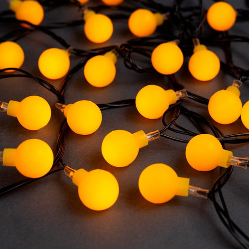 Гирлянда Нить 5 м с насадками Шарики жёлтые, IP20, тёмная нить, 30 LED, свечение жёлтое, 8 режимов, 220 В - Luazon lighting фото 2
