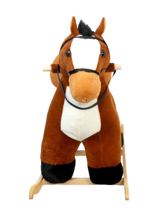 Качалка «Лошадка», со спинкой, коричневая