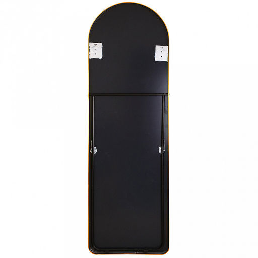 Зеркало напольное, настенное, интерьерное 50х160см, в полный рост, арочная форма, алюминиевая рама ширина 2,7см, цвет - золото, U-образная металлическая подставка, в коробке (Китай)