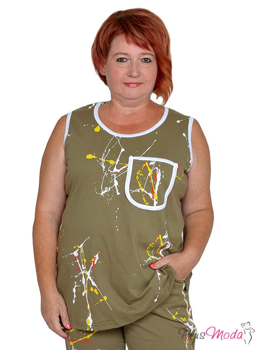 Майка Модель №1335 размеры 44-84 - Plusmoda фото 2