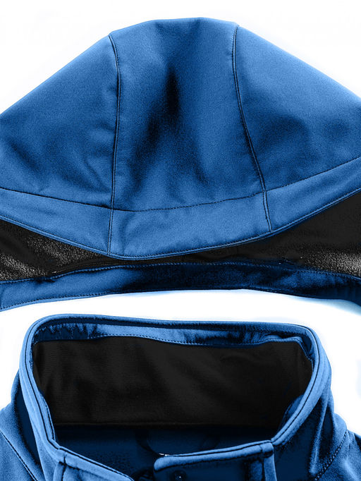Ветровка спортивная женская с капюшоном softshell синего цвета 9566S