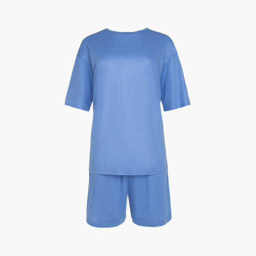 Костюм спортивный женский: футболка, шорты, MINAKU: Casual Collection, размер 44, голубой