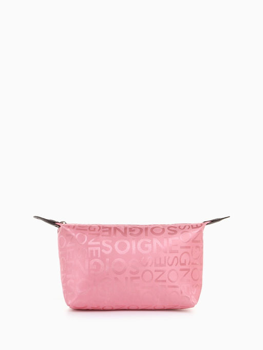 Цена за 2 шт. Косметичка на молнии простая, маленькая, с рисунком Надписи, розовая - Simaland фото 2