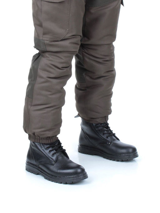 05-9007 BLACK Ботинки зимние мужские (искусственная кожа, искусственный мех)