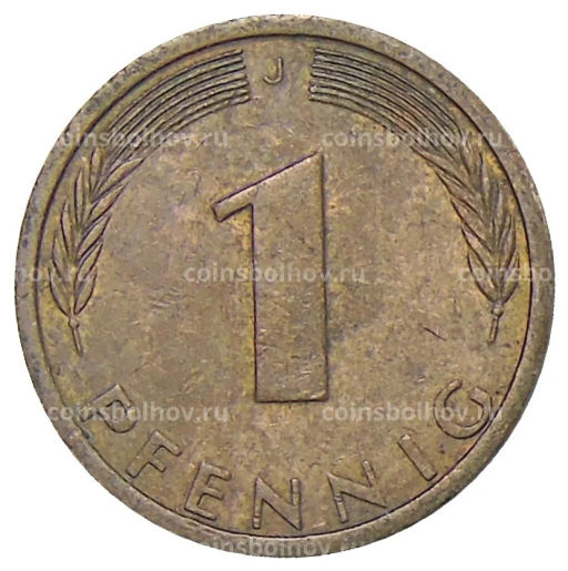 Монета 1 пфенниг 1972 года J Германия