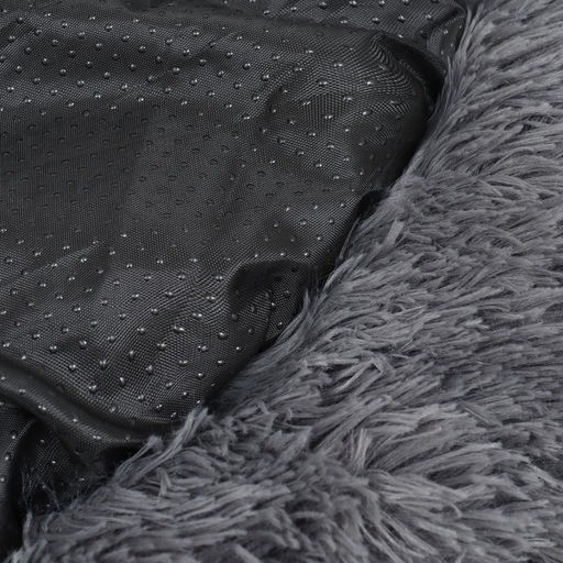 Лежанка для собак и кошек, длинный мех, 80 х 80 х 25 см, серая - Пижон фото 6