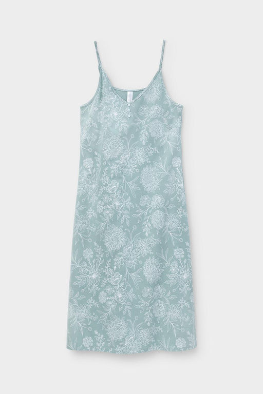 VERY NEAT _ Е 10002/голубой прибой,кружевные цветы сорочка жен  фото 2