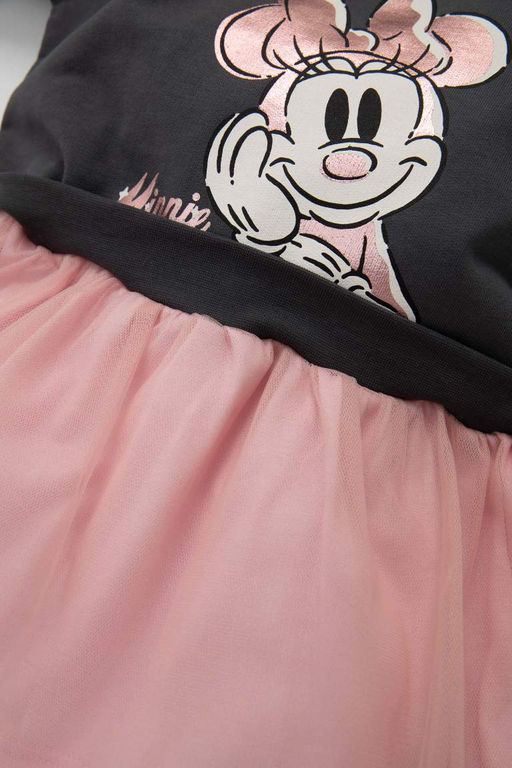 Платье с длинными рукавами и Микки и Минни для маленьких девочек Disney - Defacto фото 3