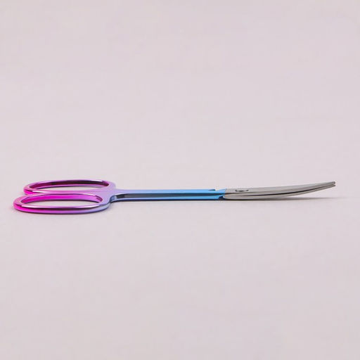 Ножницы маникюрные, загнутые, широкие, 8.8 см, цвет хамелеон