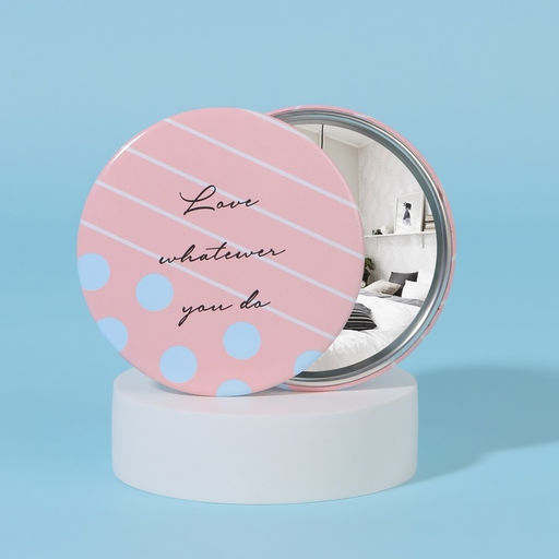 Цена за 3 шт. Зеркало карманное «Надписи», d = 7 см, цвет МИКС