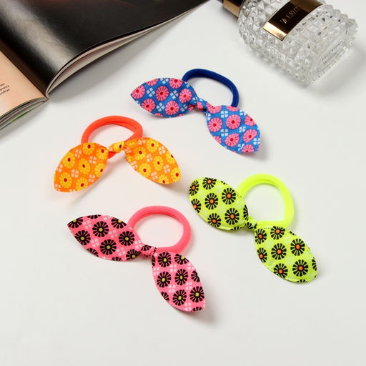 Цена за 6 шт. Резинки для волос «Весёлые ушки», набор 4 шт., ромашки, 4 см, МИКС