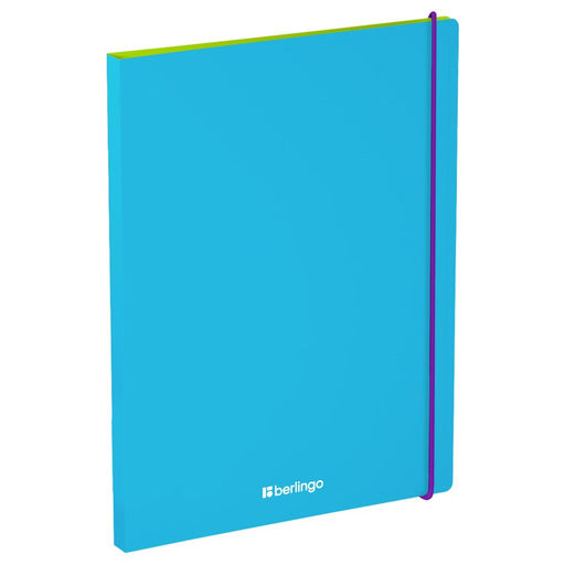 Папка с пруж. скоросшивателем BERLINGO "Raze" голубая (FS4_17154) 600мкм, 17мм, покрытие soft-touch