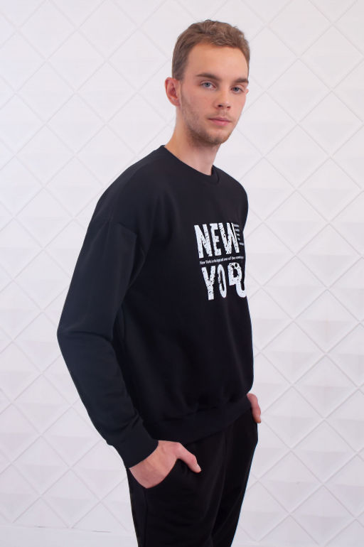 Арт. 6572 Толстовка мужская 46-54 (5 шт) Цвет:черный