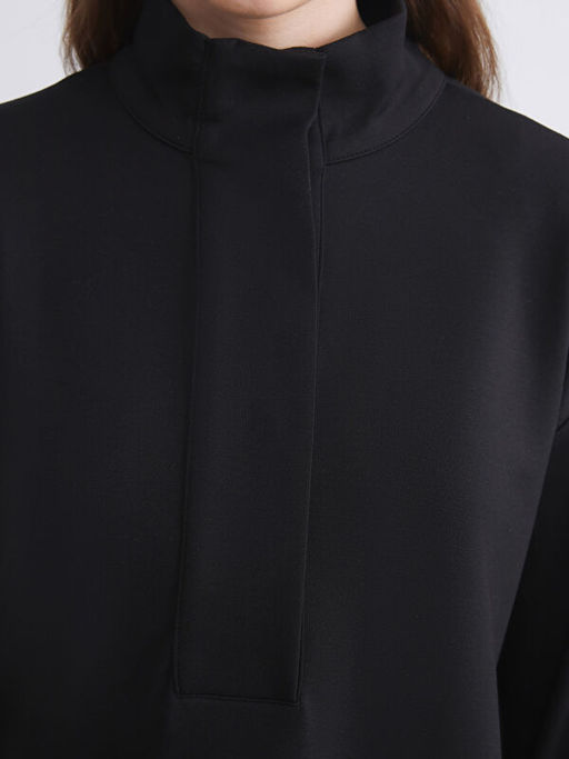 Dik Yaka Oversize Kad?n Sweatshirt Tunik