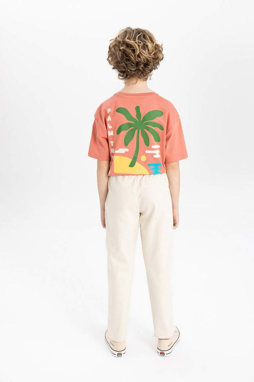 Саржевые брюки свободного кроя для мальчиков стандартного кроя - Defacto фото 10