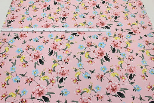 Штапель Цветущая долина цв.нежно-розовый, ш.1.45м, вискоза-100%, 100гр/м.кв - Купава фото 3