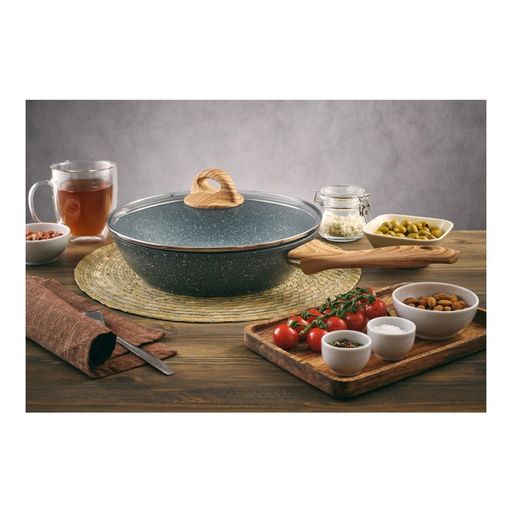 Сотейник с крышкой с антипригарным покрытием Walmer Stonehenge, 26 см, цвет светлое дерево  фото 10