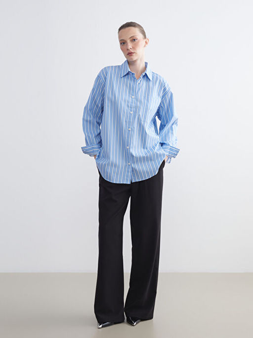 ?izgili Oversize Poplin Kad?n G?mlek