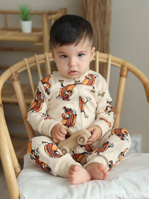 Комбинезон для мальчика с принтом Хот-доги