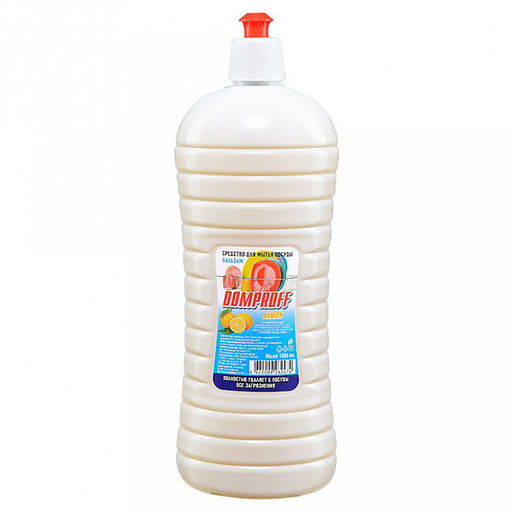 Средство для мытья посуды "Domproff" 1л, бальзам, лимон (Россия)