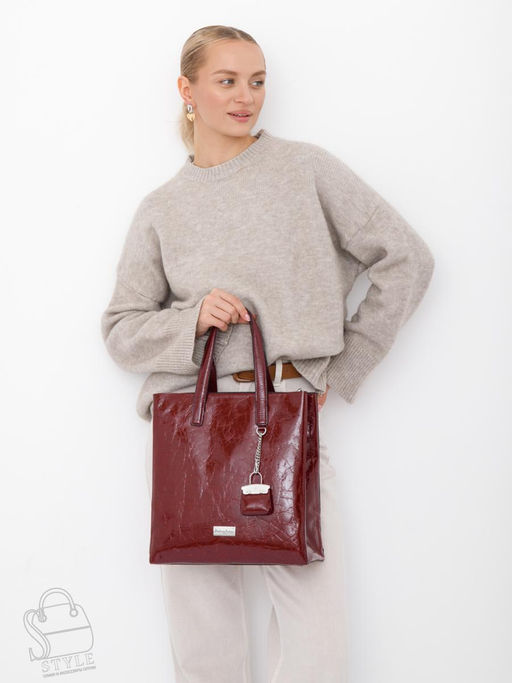 Сумка женская кожаная 91147SP wine red Velina Fabbaino-Safenta в Новосибирске