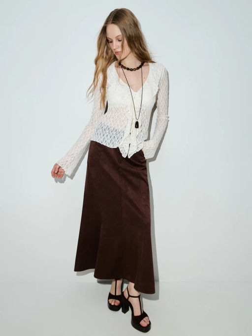 Юбка макси из искусственной замши ZR2604023503-27 / Zarina фото 2