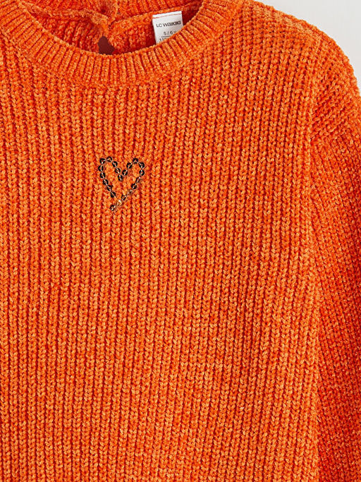 Kalp Nak??l? K?z ?ocuk Triko Kazak