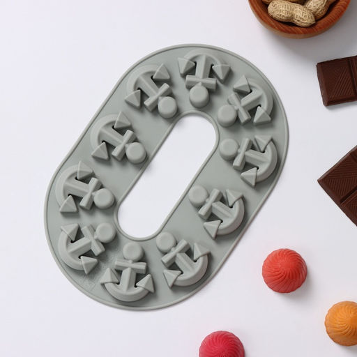 Цена за 2 шт. Форма для шоколада Доляна Якорь, силикон, 20.5?13.5?1 см, 10 ячеек, МИКС фото 9