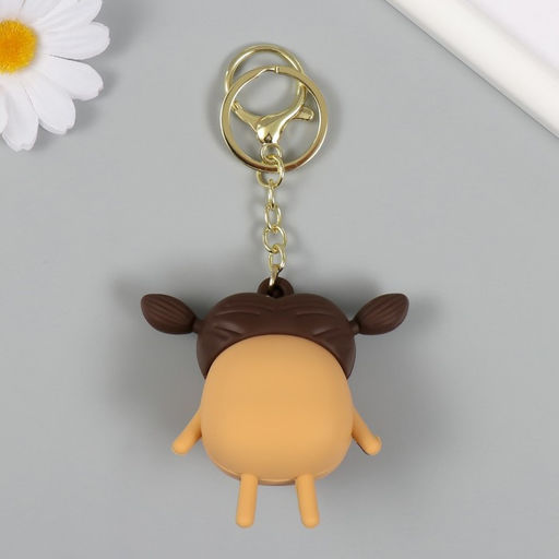 Брелок для ключей на кольце с карабином антистресс «Девочка», резина, выскакивают губы, 4×8×7 см