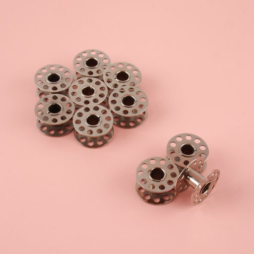 Набор металлических шпулек, d=20 мм, 10 шт., цвет серебряный