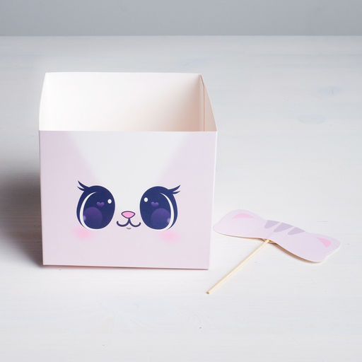 Коробка для цветов с топпером Котик, 11 х 12 х 10 см - Дарите счастье фото 7