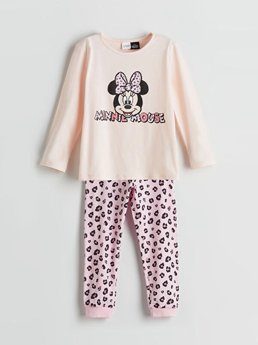 Minnie Mouse Bask?l? K?z ?ocuk Pijama Tak?m