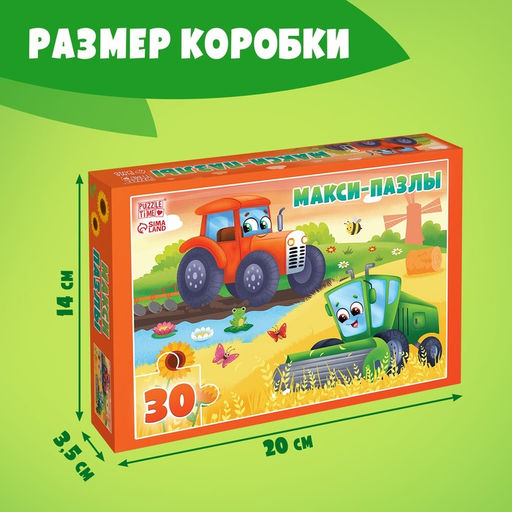 Макси - пазлы «Забавные машинки», 30 деталей