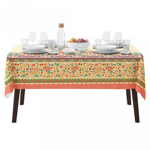 "Меандр" Скатерть 240х145см, длина стола до 200см, на 10-12 персон, хлопок "Премиум" 186г/м2, "Домашняя мода" (Россия)