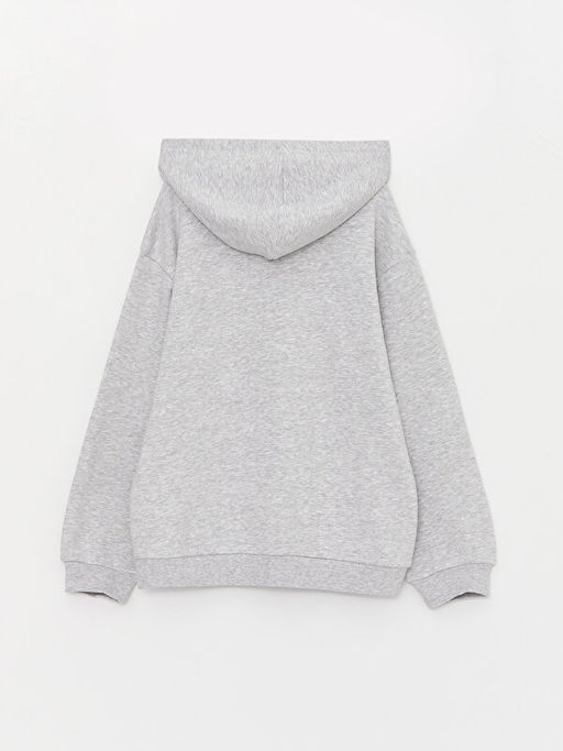 Bask?l? Uzun Kollu K?z ?ocuk Hoodie - Waikiki фото 2