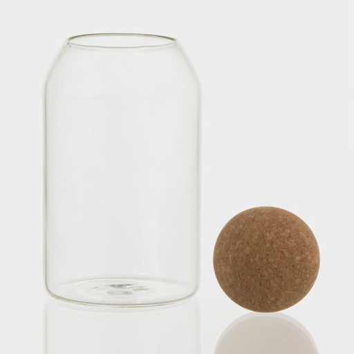 Банка для хранения сыпучих продуктов «Эко», 800 мл, 9×18 см, с пробковой крышкой, стекло, прозрачная