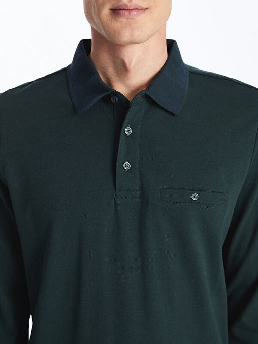 Polo Yaka Uzun Kollu Pike Erkek Ti??rt