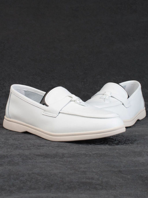 03-B416-1 WHITE Лоферы женские (натуральная кожа)